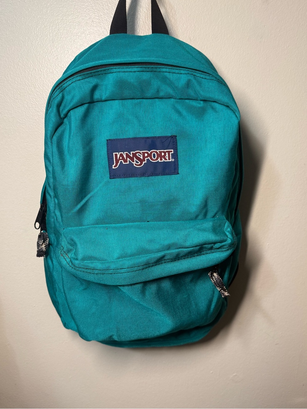 Jansport Teal Canvas Backpack with Front Pocket